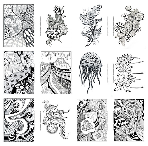 Doodle art coloring book for adults sharpie art