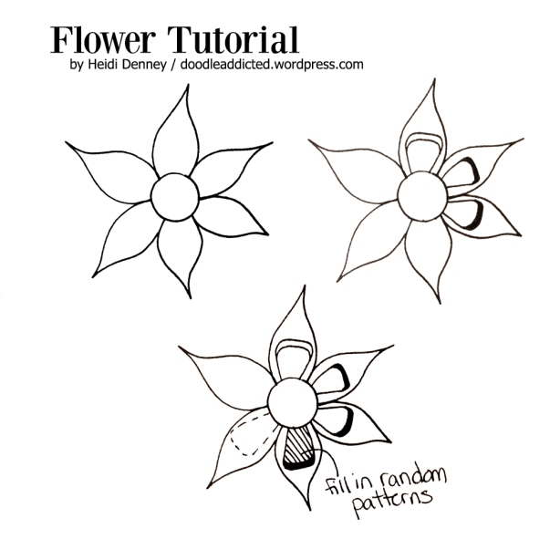 Flower Tutorial doodle by Heidi Denney