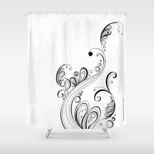 doodle art shower curtain