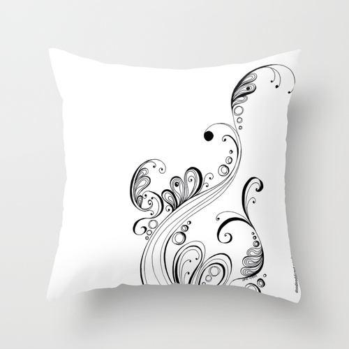 doodle art pillow