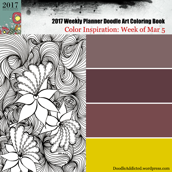 color scheme inspiration for doodle art coloring book Mar 5