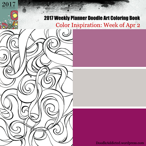 color scheme inspiration for doodle art coloring book April 2
