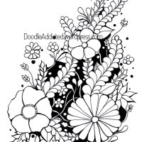 "Flower Garden" Doodle Art